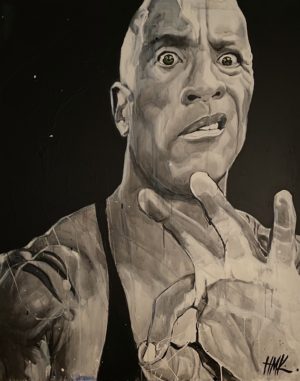 Painting of Dwayne The Rock Johnson